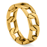 Link Chain Band Oxidized Ring Solid 925 Sterling Silver Thumb Ring (6mm)