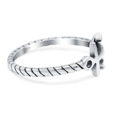 Anchor Band Oxidized Ring Solid 925 Sterling Silver Thumb Ring (8mm)