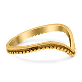V Shaped Band Oxidized Ring Solid 925 Sterling Silver Thumb Ring (8mm)