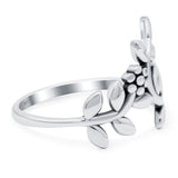 Leaves & Vines Band Oxidized Ring Solid 925 Sterling Silver Thumb Ring (14mm)