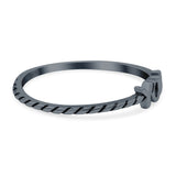 You Band Oxidized Ring Solid 925 Sterling Silver Thumb Ring (3.5mm)
