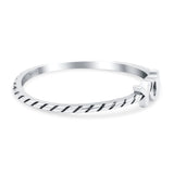 You Band Oxidized Ring Solid 925 Sterling Silver Thumb Ring (3.5mm)
