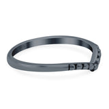 V Dot Band Oxidized Ring Solid 925 Sterling Silver Thumb Ring (7mm)
