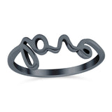 Love Band Oxidized Ring Solid 925 Sterling Silver Thumb Ring (7.5mm)