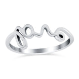 Love Band Oxidized Ring Solid 925 Sterling Silver Thumb Ring (7.5mm)