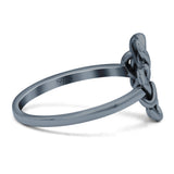 Dainty Braided Endless Celtic Knot Statement Oxidized Ring Band Solid 925 Sterling Silver Thumb Ring (12mm)