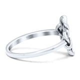 Dainty Braided Endless Celtic Knot Statement Oxidized Ring Band Solid 925 Sterling Silver Thumb Ring (12mm)
