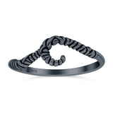 Silver Band Oxidized Ring Solid 925 Sterling Silver Knot Thumb Ring (6.5mm)