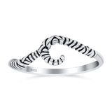 Silver Band Oxidized Ring Solid 925 Sterling Silver Knot Thumb Ring (6.5mm)