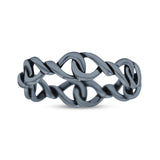 Attractive Infinity Celtic Knot Promise Oxidized Band Solid 925 Sterling Silver Thumb Ring (4.5mm)