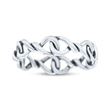 Attractive Infinity Celtic Knot Promise Oxidized Band Solid 925 Sterling Silver Thumb Ring (4.5mm)