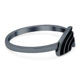 Rainbow Band Oxidized Ring Solid 925 Sterling Silver Thumb Ring (6mm)