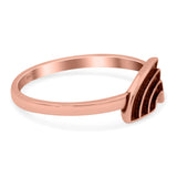 Rainbow Band Oxidized Ring Solid 925 Sterling Silver Thumb Ring (6mm)
