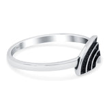 Rainbow Band Oxidized Ring Solid 925 Sterling Silver Thumb Ring (6mm)