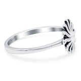 Sun Ring Oxidized Band Solid 925 Sterling Silver Thumb Ring (10mm)