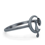 Cat On The Moon Start Rhodium Plated 925 Sterling Silver (12mm)