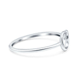 Rhodium Plated Plain Ring Band Round Solid 925 Sterling Silver (7mm)