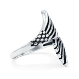 Mermaid Tails Ring Oxidized Band Solid 925 Sterling Silver Thumb Ring (23mm)