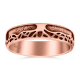 Growing Tree Ring Oxidized Band Solid 925 Sterling Silver Thumb Ring (5mm)