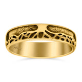 Growing Tree Ring Oxidized Band Solid 925 Sterling Silver Thumb Ring (5mm)