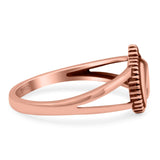Moon Ring Oxidized Band Solid 925 Sterling Silver Thumb Ring (10mm)