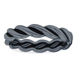 Rope Ring Oxidized Band Solid 925 Sterling Silver Thumb Ring (4mm)