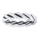 Rope Ring Oxidized Band Solid 925 Sterling Silver Thumb Ring (4mm)