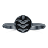 Tree Ring Oxidized Band Solid 925 Sterling Silver Thumb Ring (8mm)