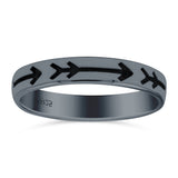 Arrow Ring Oxidized Band Solid 925 Sterling Silver Thumb Ring (3.5mm))