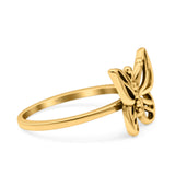 Butterfly Ring Oxidized Band Solid 925 Sterling Silver Thumb Ring (11.7mm)