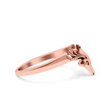 Deer Ring Oxidized Band Solid 925 Sterling Silver Thumb Ring (6mm)