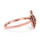 Turtle Ring Oxidized Band Solid 925 Sterling Silver Thumb Ring (12mm)