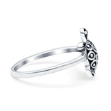 Turtle Ring Oxidized Band Solid 925 Sterling Silver Thumb Ring (12mm)