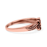 Daisies Plumeria Leaf Flower Ring Oxidized Band Solid 925 Sterling Silver Thumb Ring (6.5mm)