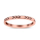 Arrows Ring Oxidized Band Solid 925 Sterling Silver Thumb Ring (2mm)