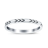 Arrows Ring Oxidized Band Solid 925 Sterling Silver Thumb Ring (2mm)
