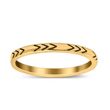 Arrows Ring Oxidized Band Solid 925 Sterling Silver Thumb Ring (2mm)
