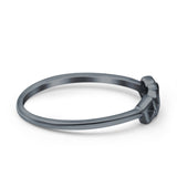 Four Square Eye Style Band Solid 925 Sterling Silver Thumb Ring (4mm)