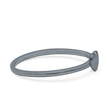 Heart Oxidized Ring Band Solid 925 Sterling Silver Thumb Ring (5mm)