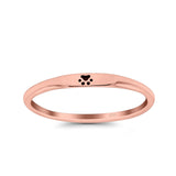 Paw Print Ring Oxidized Band Solid 925 Sterling Silver Thumb Ring (2.2mm)