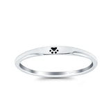 Paw Print Ring Oxidized Band Solid 925 Sterling Silver Thumb Ring (2.2mm)