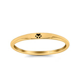 Paw Print Ring Oxidized Band Solid 925 Sterling Silver Thumb Ring (2.2mm)