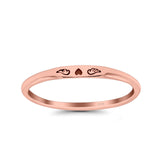 Heart & Wings Ring Oxidized Band Solid 925 Sterling Silver Thumb Ring (2.2mm)
