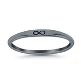 Infinity Ring Oxidized Band Solid 925 Sterling Silver Thumb Ring (2.2mm)