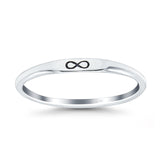 Infinity Ring Oxidized Band Solid 925 Sterling Silver Thumb Ring (2.2mm)