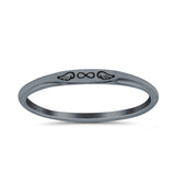 Infinity Wings Ring Oxidized Band Solid 925 Sterling Silver Thumb Ring (2.2mm)