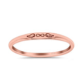 Infinity Wings Ring Oxidized Band Solid 925 Sterling Silver Thumb Ring (2.2mm)