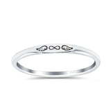 Infinity Wings Ring Oxidized Band Solid 925 Sterling Silver Thumb Ring (2.2mm)