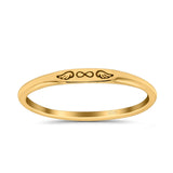 Infinity Wings Ring Oxidized Band Solid 925 Sterling Silver Thumb Ring (2.2mm)
