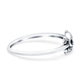Skull & Crossbones Ring Oxidized Band Solid 925 Sterling Silver Thumb Ring (6.2mm)